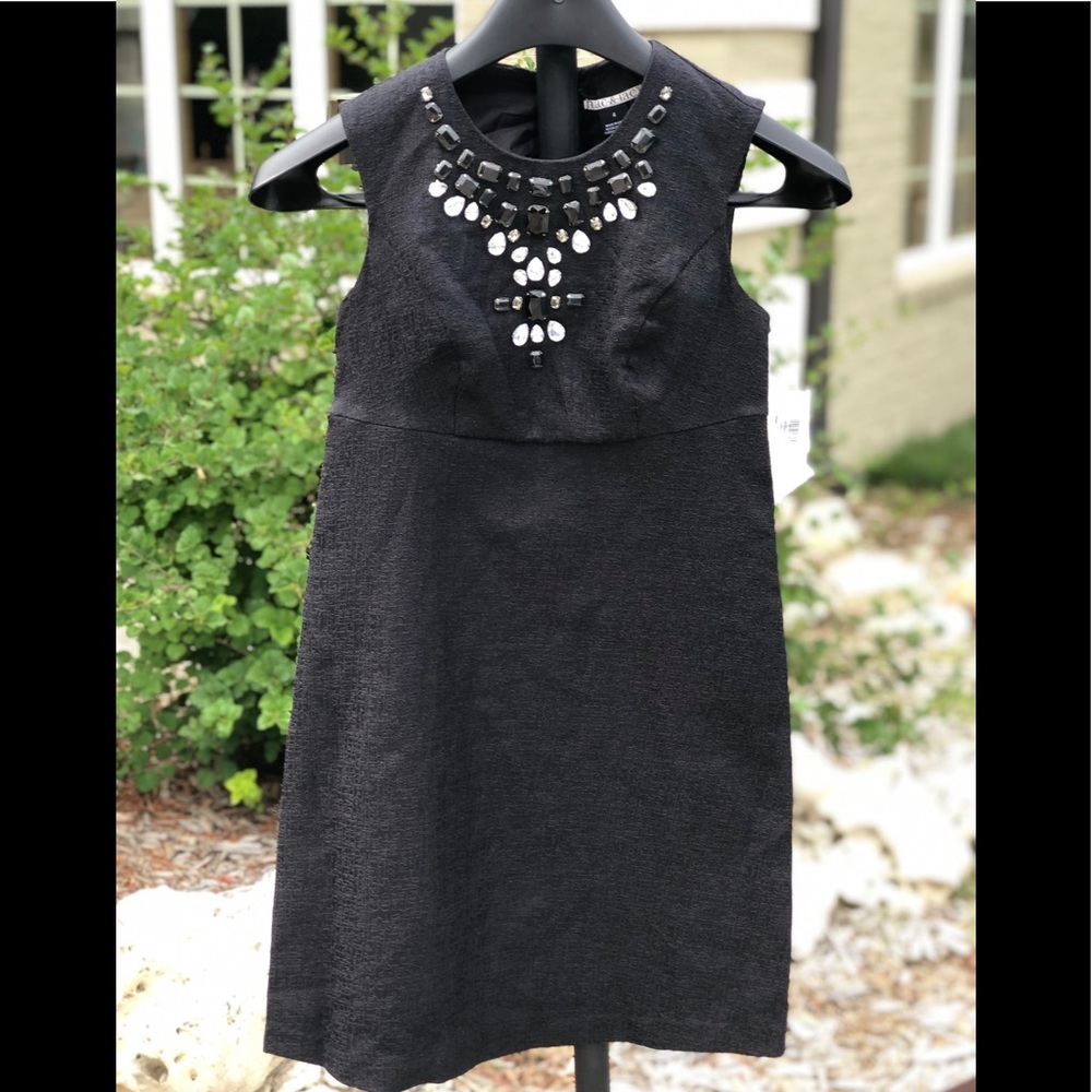 NWT Mac & Jac sz 4 black jeweled sleeveless dress